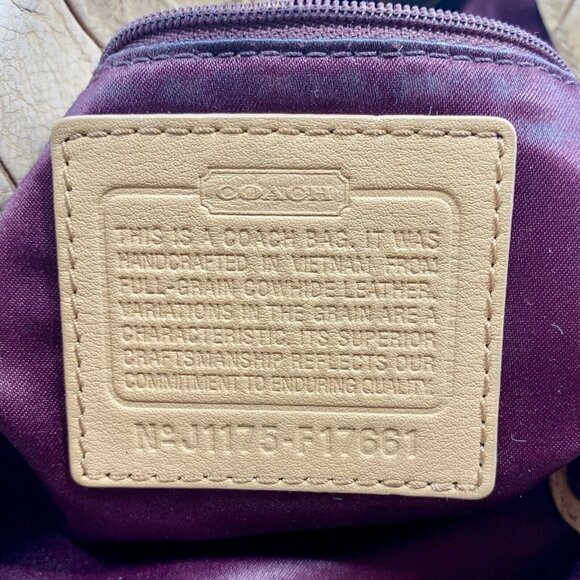 COACH Ashley F17661 Croc Embossed Leather Carry All Tote Bag Purse Chain Strap - Picture 12 of 16